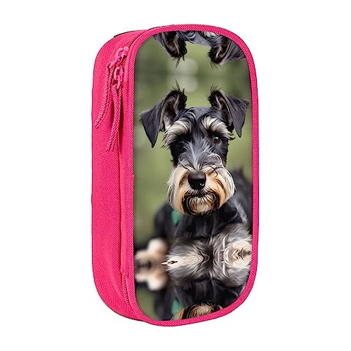 Federmäppchen mit Reißverschluss Große Kapazität Beutel Organizer für Büro Reise Halter Box-entzückender Schnauzer gedruckt von OdDdot