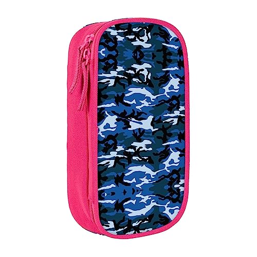 Federmäppchen mit Reißverschluss Große Kapazität Tasche Organizer für Büro Reise Halter Box Blau Camo gedruckt von OdDdot