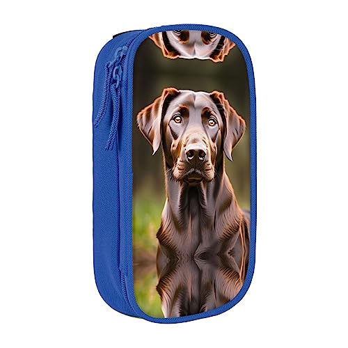 Federmäppchen mit Reißverschluss Große Kapazität Tasche Organizer für Büro Reise Halter Box Braun Labrador Retriever gedruckt von OdDdot