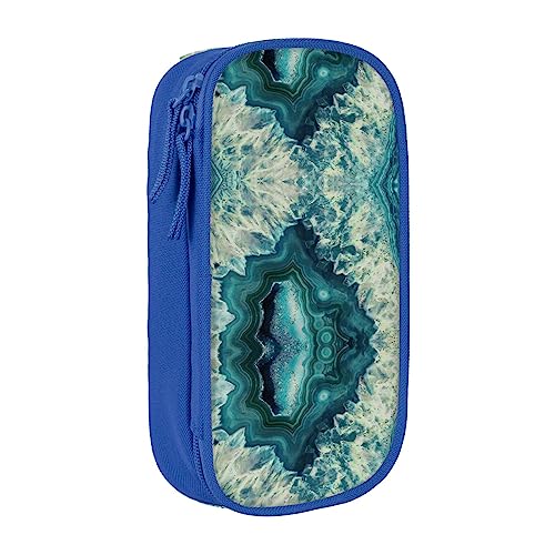 Federmäppchen mit Reißverschluss Große Kapazität Tasche Organizer für Büro Reise Halter Box-Bright Aqua Blue gedruckt von OdDdot