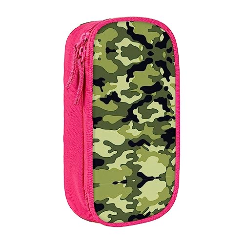 Federmäppchen mit Reißverschluss Große Kapazität Tasche Organizer für Büro Reise Halter Box-Camo Grün gedruckt von OdDdot