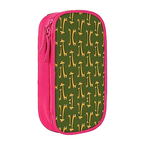 Federmäppchen mit Reißverschluss Große Kapazität Tasche Organizer für Büro Reise Halter Box-Cartoon Giraffe gedruckt von OdDdot