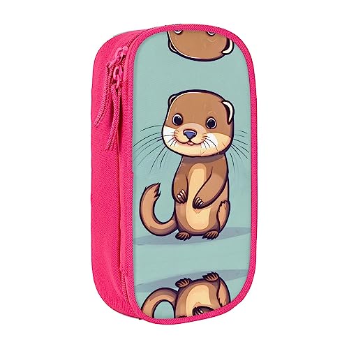 Federmäppchen mit Reißverschluss Große Kapazität Tasche Organizer für Büro Reise Halter Box-Cartoon Niedliche Otter gedruckt von OdDdot