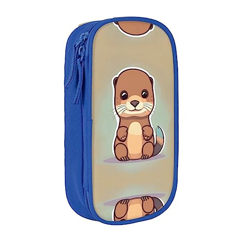 Federmäppchen mit Reißverschluss Große Kapazität Tasche Organizer für Büro Reise Halter Box-Cartoon Niedlicher Otter gedruckt von OdDdot