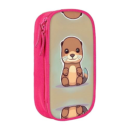 Federmäppchen mit Reißverschluss Große Kapazität Tasche Organizer für Büro Reise Halter Box-Cartoon Niedlicher Otter gedruckt von OdDdot