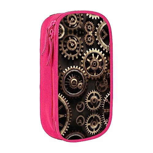 Federmäppchen mit Reißverschluss Große Kapazität Tasche Organizer für Büro Reise Halter Box-Cool Steampunk Gears gedruckt von OdDdot