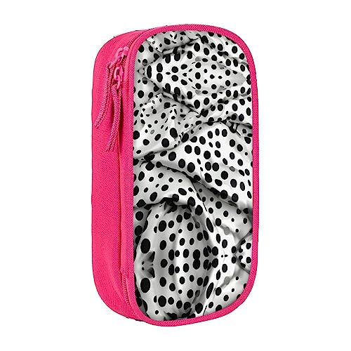 Federmäppchen mit Reißverschluss Große Kapazität Tasche Organizer für Büro Reise Halter Box-Schwarz Polka Dot gedruckt von OdDdot