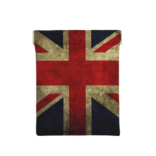 Geldbörse aus Leder mit geheimnisvollen Sternen bedruckt, kleine Kleingeldtasche, Geldbörse, Quetsch-Münzgeldbörse für Männer und Frauen, Union Jack Design, Einheitsgröße, Münztasche von OdDdot