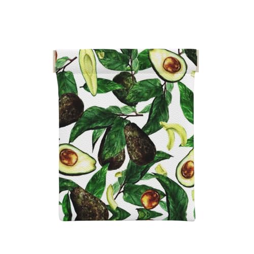 Münzgeldbörse aus Leder, Motiv: Weihnachtsbaum, rote Ornamente, kleine Kleingeldtasche, Geldbörse für Männer und Frauen, Avocados, Einheitsgröße, Münztasche von OdDdot