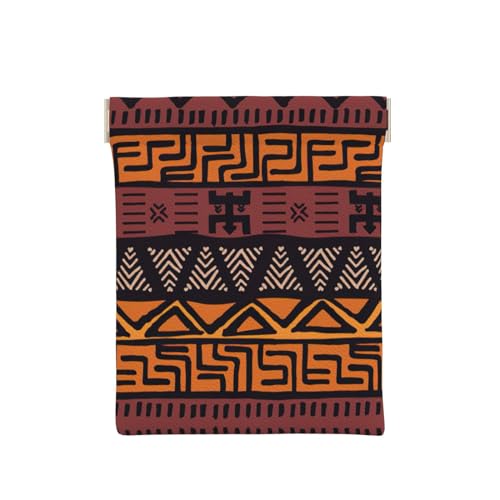 Münzgeldbörse aus Leder, mit Welt-Aufdruck, kleine Kleingeldtasche, Geldbörse, für Damen und Herren, Violett, Afrikanischer Schlamm, Tribal, Einheitsgröße, Münztasche von OdDdot