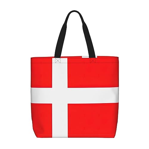 OdDdot Einkaufstasche für Damen, Motiv: Sternendivination, Sternbild, faltbar, große Tragetasche, Damen-Handtasche für Reisen, Sport, Dänemark Flagge, Einheitsgröße von OdDdot