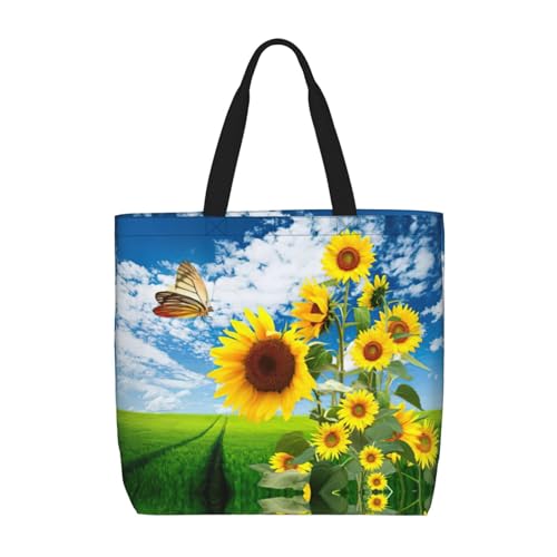 OdDdot Tragetasche mit Grizzly-Bär-Aufdruck, Hobo-Tasche, Crossbody-Tasche für Damen, große Kapazität, Mama-Tasche, Schultertasche, Sonnenblumen-Schmetterling, Einheitsgröße OdDdot Tragetasche mit Grizzly-Bär-Aufdruck, Hobo-Tasche, Crossbody-Tasche für Damen, große Kapazität, Mama-Tasche, Schultertasche, Sonnenblumen-Schmetterling, Einheitsgröße von OdDdot