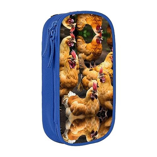 Oxford Cloth Pencil Case - Durable and Stylish Pen Case for School and Office Supplies A Brod of Chickens, blau, Einheitsgröße, Brustbeutel von OdDdot