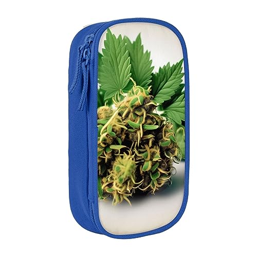 Oxford Cloth Pencil Case - Durable and Stylish Pen Case for School and Office Supplies A Puff in Time Weed Marihuana, blau, Einheitsgröße, Brustbeutel von OdDdot