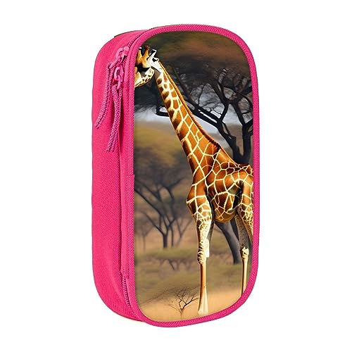 Oxford Cloth Pencil Case - Durable and Stylish Pen Case for School and Office Supplies Africa Giraffe Majestic Tree, rose, Einheitsgröße, Brustbeutel von OdDdot