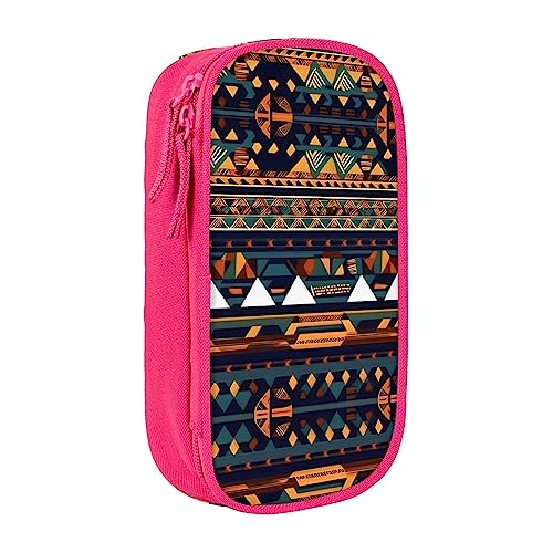 Oxford Cloth Pencil Case - Durable and Stylish Pen Case for School and Office Supplies African Ethnic Pattern, rose, Einheitsgröße, Brustbeutel von OdDdot