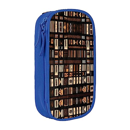 Oxford Cloth Pencil Case - Durable and Stylish Pen Case for School and Office Supplies African Mud Cloth Tribal, blau, Einheitsgröße, Brustbeutel von OdDdot