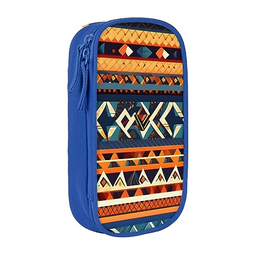 Oxford Cloth Pencil Case - Durable and Stylish Pen Case for School and Office Supplies African National Patterns, blau, Einheitsgröße, Brustbeutel von OdDdot