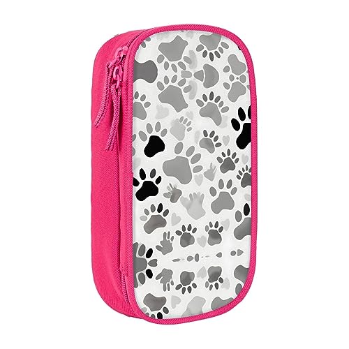 Oxford Cloth Pencil Case - Durable and Stylish Pen Case for School and Office Supplies Animal Paw Print, rose, Einheitsgröße, Brustbeutel von OdDdot