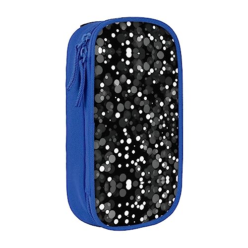 Oxford Cloth Pencil Case - Durable and Stylish Pen Case for School and Office Supplies Black and White Dot Print, blau, Einheitsgröße, Brustbeutel von OdDdot