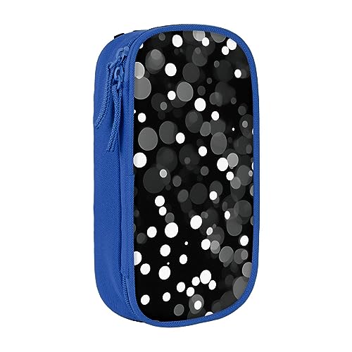 Oxford Cloth Pencil Case - Durable and Stylish Pen Case for School and Office Supplies Black and White Dot Print, blau, Einheitsgröße, Brustbeutel von OdDdot