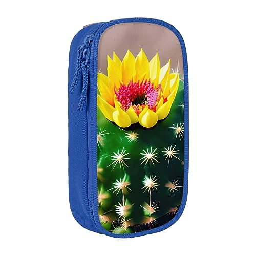 Oxford Cloth Pencil Case - Durable and Stylish Pen Case for School and Office Supplies Blooming Cactus, blau, Einheitsgröße, Brustbeutel von OdDdot