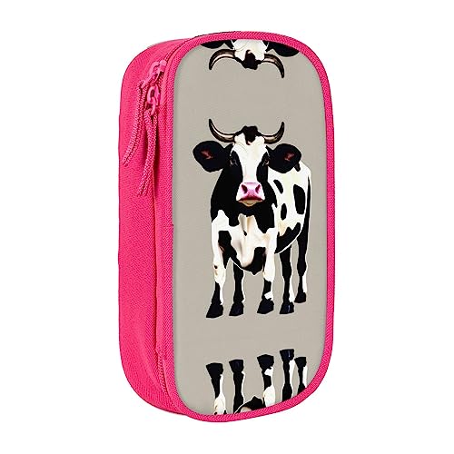 Oxford Cloth Pencil Case - Durable and Stylish Pen Case for School and Office Supplies Cow Black Spot, rose, Einheitsgröße, Brustbeutel von OdDdot