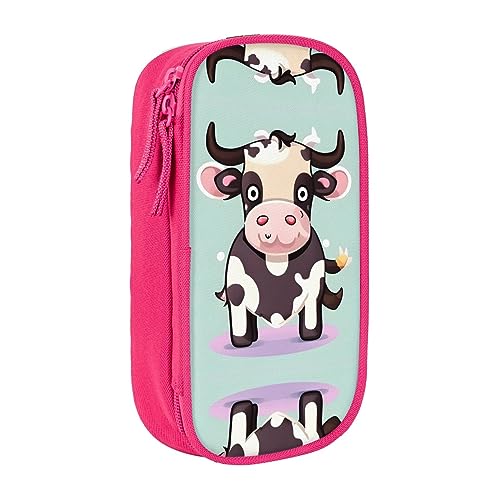 Oxford Cloth Pencil Case - Durable and Stylish Pen Case for School and Office Supplies Cute Black Cow, rose, Einheitsgröße, Brustbeutel von OdDdot