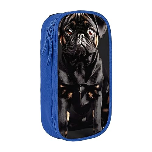 Oxford Cloth Pencil Case - Durable and Stylish Pen Case for School and Office Supplies Cute Black Mops Dog-Standard-Scale-2_00x, blau, Einheitsgröße, Brustbeutel von OdDdot