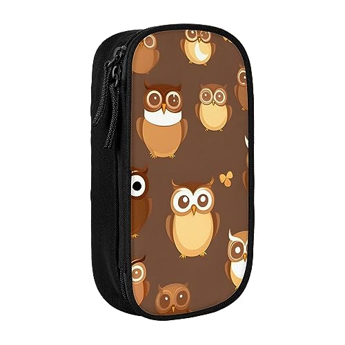 Oxford Cloth Pencil Case - Durable and Stylish Pen Case for School and Office Supplies Cute Brown Cartoon Owl, Schwarz , Einheitsgröße, Brustbeutel von OdDdot