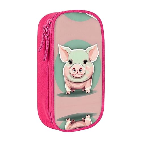 Oxford Cloth Pencil Case - Durable and Stylish Pen Case for School and Office Supplies Cute Long Ear Pig, rose, Einheitsgröße, Brustbeutel von OdDdot