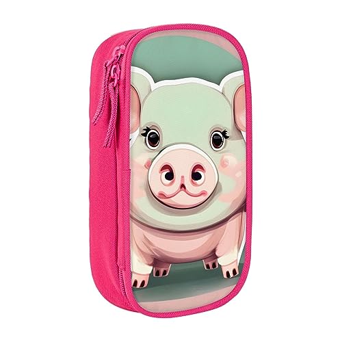 Oxford Cloth Pencil Case - Durable and Stylish Pen Case for School and Office Supplies Cute Long Ear Pig, rose, Einheitsgröße, Brustbeutel von OdDdot