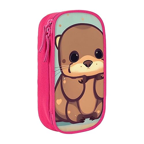 Oxford Cloth Pencil Case - Durable and Stylish Pen Case for School and Office Supplies Cute Otter, rose, Einheitsgröße, Brustbeutel von OdDdot