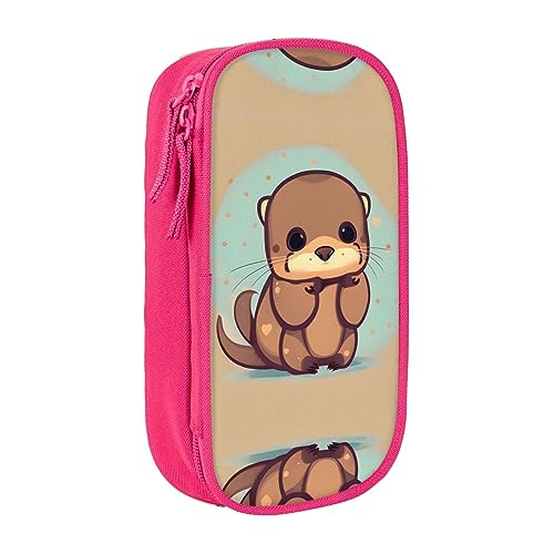 Oxford Cloth Pencil Case - Durable and Stylish Pen Case for School and Office Supplies Cute Otter, rose, Einheitsgröße, Brustbeutel von OdDdot