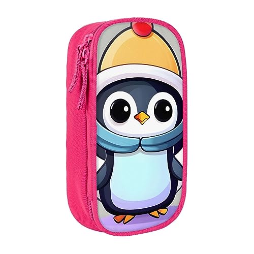 Oxford Cloth Pencil Case - Durable and Stylish Pen Case for School and Office Supplies Cute Penguin Print, rose, Einheitsgröße, Brustbeutel von OdDdot