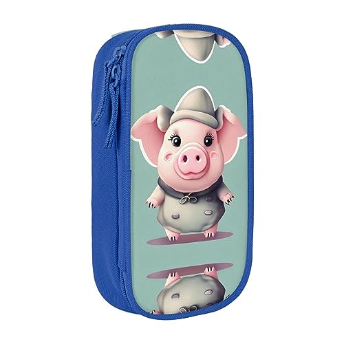 Oxford Cloth Pencil Case - Durable and Stylish Pen Case for School and Office Supplies Cute Pig, blau, Einheitsgröße, Brustbeutel von OdDdot