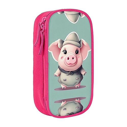 Oxford Cloth Pencil Case - Durable and Stylish Pen Case for School and Office Supplies Cute Pig, rose, Einheitsgröße, Brustbeutel von OdDdot