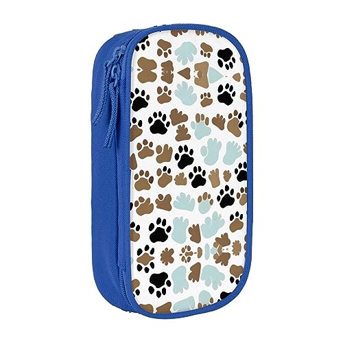 Oxford Cloth Pencil Case - Durable and Stylish Pen Case for School and Office Supplies Dog Bones Paw Prints, blau, Einheitsgröße, Brustbeutel von OdDdot