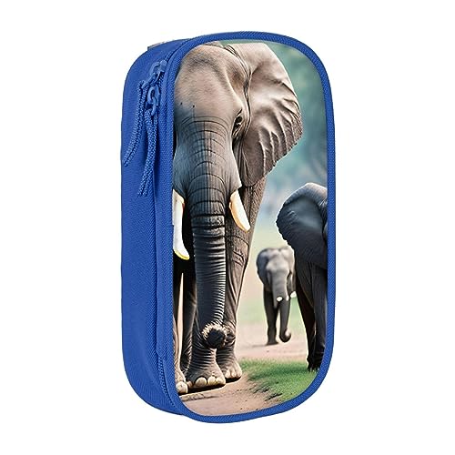 Oxford Cloth Pencil Case - Durable and Stylish Pen Case for School and Office Supplies Elephant Family, blau, Einheitsgröße, Brustbeutel von OdDdot