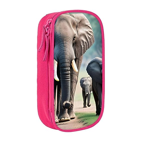 Oxford Cloth Pencil Case - Durable and Stylish Pen Case for School and Office Supplies Elephant Family, rose, Einheitsgröße, Brustbeutel von OdDdot