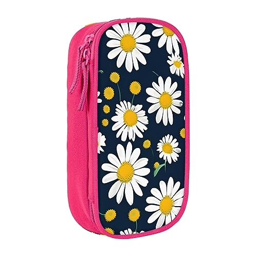 Oxford Cloth Pencil Case - Durable and Stylish Pen Case for School and Office Supplies Floral Daisies Pattern, rose, Einheitsgröße, Brustbeutel von OdDdot