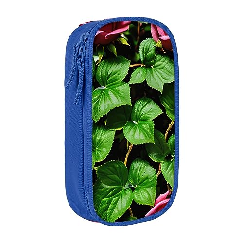 Oxford Cloth Pencil Case - Durable and Stylish Pen Case for School and Office Supplies Floral Rose Ivy with Leaves Spring, blau, Einheitsgröße, Brustbeutel von OdDdot