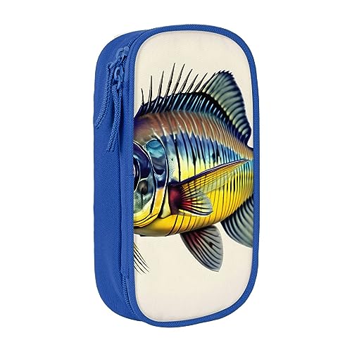 Oxford Cloth Pencil Case - Durable and Stylish Pen Case for School and Office Supplies Fly Yellow Fish, blau, Einheitsgröße, Brustbeutel von OdDdot