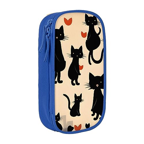 Oxford Cloth Pencil Case - Durable and Stylish Pen Case for School and Office Supplies Happy Walking Kitty, blau, Einheitsgröße, Brustbeutel von OdDdot