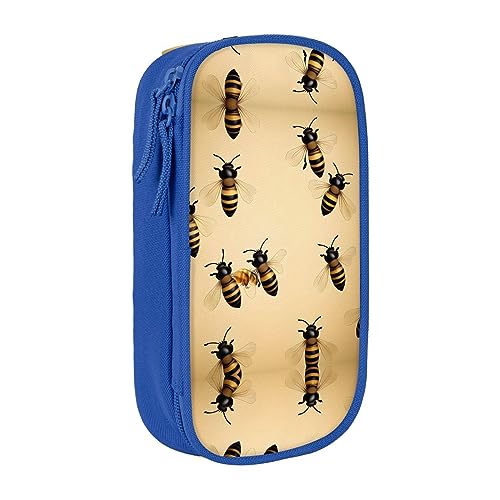 Oxford Cloth Pencil Case - Durable and Stylish Pen Case for School and Office Supplies Honey Bee, blau, Einheitsgröße, Brustbeutel von OdDdot