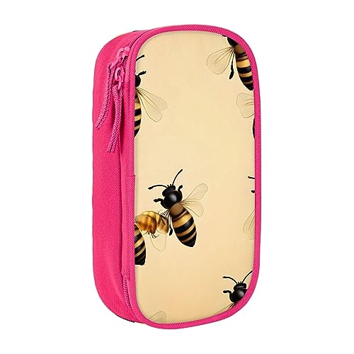 Oxford Cloth Pencil Case - Durable and Stylish Pen Case for School and Office Supplies Honey Bee, rose, Einheitsgröße, Brustbeutel von OdDdot