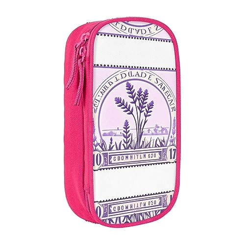 Oxford Cloth Pencil Case - Durable and Stylish Pen Case for School and Office Supplies Lavender Stamp, rose, Einheitsgröße, Brustbeutel von OdDdot