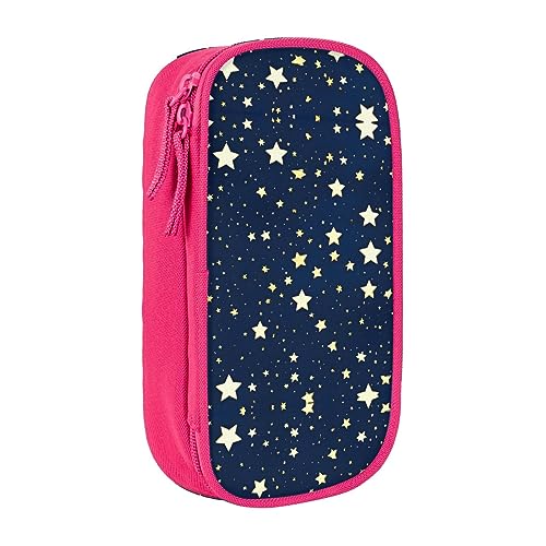 Oxford Cloth Pencil Case - Durable and Stylish Pen Case for School and Office Supplies Navy Blue Sky and Star, rose, Einheitsgröße, Brustbeutel von OdDdot