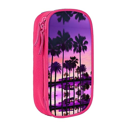 Oxford Cloth Pencil Case - Durable and Stylish Pen Case for School and Office Supplies Palm Tree Purple Sunsets, rose, Einheitsgröße, Brustbeutel von OdDdot