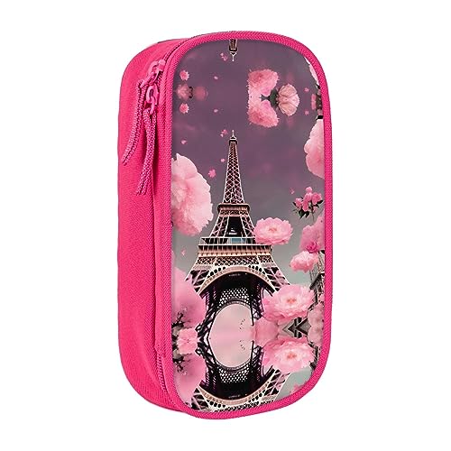 Oxford Cloth Pencil Case - Durable and Stylish Pen Case for School and Office Supplies Paris Street Eiffelturm Pink Floral, rose, Einheitsgröße, Brustbeutel von OdDdot